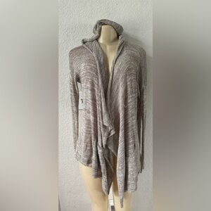 Abercrombie and fitch beige knit sweater with hood cardigan oversize